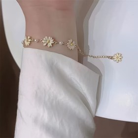 Resim Vintage Esintili Papatya Çiçeği Halhalı Ayak Bileziği | Sahte Vurgularla Alaşım | Kadınlar için Ayarlanabilir Zincir | Zarif Çiçek Deseni | Günlük Kullanıma Uygun Çok Yönlü | Şık Yaz Aksesuarı 