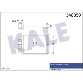 Resim KALE OTO Radyatör 346350 Kalorifer Radyatörü Bravo II 07- Stilo 01- Brazıng 