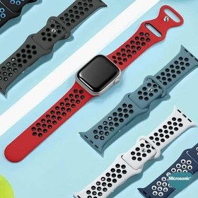 Resim Microsonic Apple Watch Ultra için Kordon Rainbow Band Yeşil Siyah [Watch Ultra ile Uyumlu Kordon - Yeşil Siyah] 
