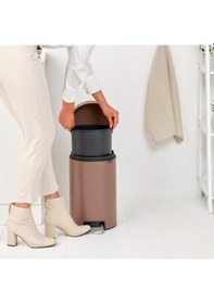 Resim Brabantia Çöp Kutusu 12 Litre Newicon Pedallı Satin Taupe 234002 Diğer 