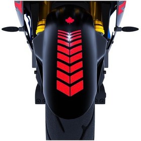 Resim 2 Adet Sport Motosiklet Çamurluk Reflektif Kırmızı Kask Sticker Çınar Extreme 