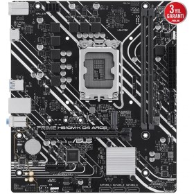 Resim Asus Prıme H610M-K D4 Argb Ddr4 3200MHZ 1xhdmı 1xm.2 USB 3.2 Matx 1700P 