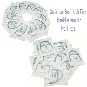 Resim 10 Adet/paket Diş Ortodonti Paslanmaz Çelik Yuvarlak/dikdörtgen Tel Ovoid Formu Diş Hekimi Malzemesi Diş Kemer Tel Offwhite 