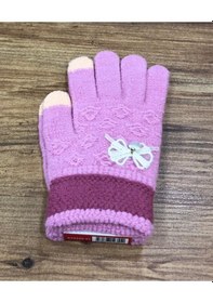 Resim Kitti 9-15 Yaş Kız Çocuk Örme Eldiven K24240-01 Pembe 