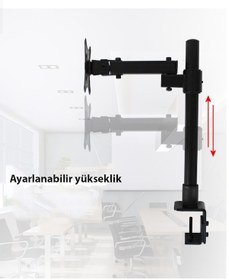 Resim Triline Lcd Monitör Led TV Full Hareketli Çelik Masa Tutucu 