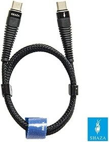 Resim SHAZA TYPE-C TO TYPE-C PD 5A 100W Örgülü Hızlı Şarj ve Data Kablosu 1 Metre 