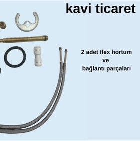 Resim Faumix Kr2109 Krom Renkli Arıtmalı 3 Yollu Mutfak Bataryası 
