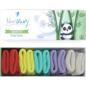 Resim Novibaby 5'li Bambu Yenidoğan Bebek Çorabı I Colour Mix I 0-6 ay 