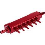 Resim Tenfowee Alüminyum Araba Vakum Manifold Seti 6 Port 1/8npt - Boost Kontrolörü Ve Gauge Bağlantısı İçin Kırmızı 