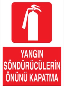 Resim Uytab Yangın Söndürücülerin Önünü Kapatma Uyarı Tabelası - 35x50 Foreks - Y50 