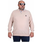 Resim Starbattal Erkek Büyük Beden Polo Yaka Sweat Moc Grande 24410 Bej Bej 