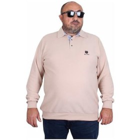 Resim Starbattal Erkek Büyük Beden Polo Yaka Sweat Moc Grande 24410 Bej Bej 
