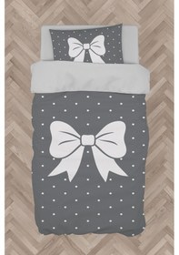 Resim Mekta Home Bebek Ve Çocuk Odası Kurdele Desenli Gri Nevresim Takımı 