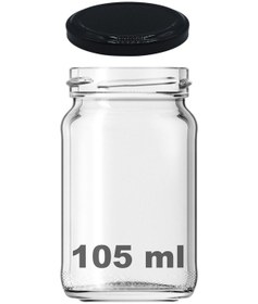 Resim 105 Ml Metal Siyah Kapaklı 105 Cc Cam Konserve Kavanoz 1 Adet 
