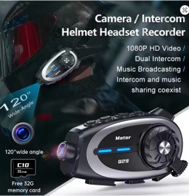 Resim YNT İthalat Q29 Motosiklet Kask Bluetooth Kulaklık Eşleşmeli 1080p Kamera Geniş Açı Su Geçirmez Intercom 