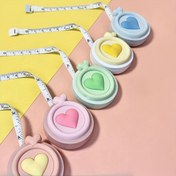 Resim 1 Adet Pastel Renkli Kalp Şeklinde Mini Mezura İki Taraflı İnç ve cm Ölçek - Vücut Ölçümleri için Kompakt Geri Çekilebilir Metre Bandı, Giysi, DIY - Instagram'a Uygun Tasarım Makaron Renklerinde (Pembe, Mavi, Sarı, Yeşil, Lavanta) | Dayanıklı Kılıf 
