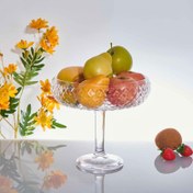 Resim Alegre Glass Kafes Ayaklı Sunum Tabağı Büyük - 24x21 cm 