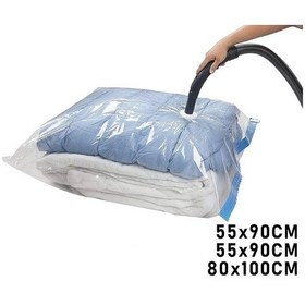 Resim 3lü Set Vakumlu Poşet Hurç 2 Adet Xl 55x90cm + 1adet Xxl 80x100cm %75 Yer Tasarrufu Çok Renkli 