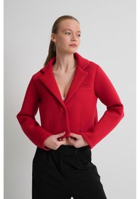 Resim Alexander Gardi Alexandergardı Astarsız Crop Blazer Ceket Kırmızı 