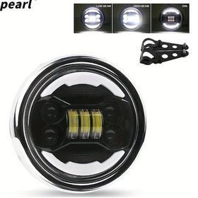 Resim Dream011 14.61 Cm Gümüş Motosiklet Led Far Halo Beyaz Drl Angel Eye Harley Davidson 