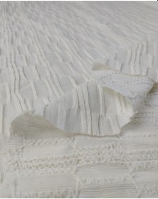 Resim Ekru Krem Arası Renkte Bürümcüklü Jarse Kumaş 140x210cm-10823 Ekru 