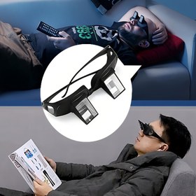 Resim 1 Adet Unisex TV İzleme, Telefon Kullanma, Evde Rahatlamak veya Çalışmak İçin Gözlük - Tembel İnsanlar için Düz Lensli Refraktif Prizmalı 