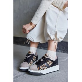 Resim Nilufarr Tyler Leopar Deri Kadın Sneaker 