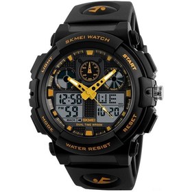 Resim Yaleker Skmeı Erkek Spor Saati, Çift Zaman, Kronometre, Alarm, 5atm Su Geçirmez, Işıklı, Kuantum Dijital Hareketli Çok Renkli 