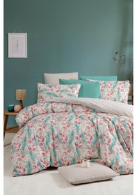 Resim Lastikli Çarşaflı Çift Kişilik Nevresim Takımı Lemon Red Kırmızı-yeşil 