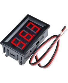 Resim 0.56 inç 0-100V DC 3 Kablolu Dijital Panel Kırmızı Voltmetre Düşük Kalite 