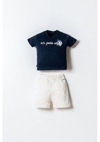 Resim U.S. Polo Assn. U.s. Polo Assn Erkek Bebek 2 Li Şort T-shirt Takım Lacivert-2775 