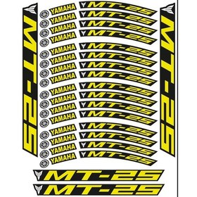 Resim Yamaha Mt25 F.Sarı Siyah Baskılı Jant Şeridi 