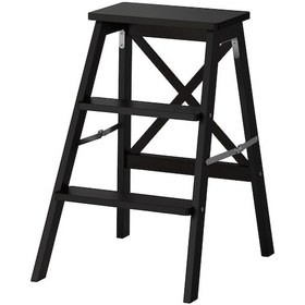 Resim Bekvam Portatif Merdiven , Kayın Siyah Renk 63 Cm Katlanır Portatif 