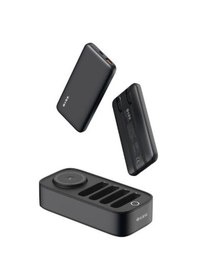 Resim S-link Ip-ds40 4 Adet 10000mah Powerbank Li 15w Kablosuz Şarj Siyah Taşınabilir Şarj İstasyonu Siyah 