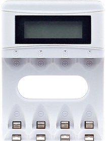 Resim Gajeena Beyaz 4-hücreli Ni-mh Pil Şarj Cihazı, Aa/aaa Pil Desteği, Usb 2a Hızlı Şarj, Lcd Ekranlı 