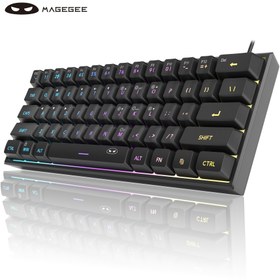 Resim MageGee Mini 60% Oyun Klavyesi, RGB Aydınlatmalı 61 Tuş Ultra-Kompakt Ergonomik Mekanik Hissi Ofis ve PC, MAC, PS4, Xbox ONE için Yüksek Kaliteli Bilgisayar Klavyesi 