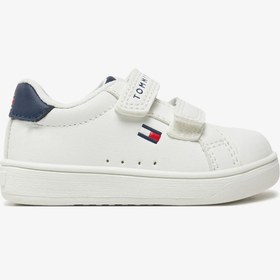 Resim Tommy Hilfiger Flag Bebek Beyaz Spor Ayakkabı 