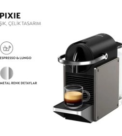 Resim Esmo Home Nespresso C62 Pixie Kahve Makinesi,titan 