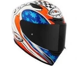 Resim Suomy Track-1 Troy Baylıss Replıca 2002 Kapalı Motosiklet Kaskı Beyaz - Mavi - Turuncu 