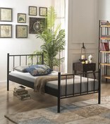 Resim Unimet Falez Tek Kişilik Ferforje Metal Karyola-siyah (AHŞAP LATALI) 