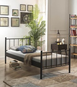 Resim Unimet Falez Tek Kişilik Ferforje Metal Karyola-siyah (AHŞAP LATALI) 