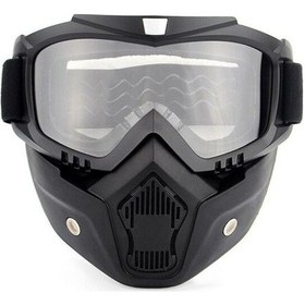 Resim Motosiklet Kask Maskesi Ve Gözlüğü Mkm Şeffaf 