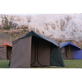 Resim 2 Oda + Mutfaklı Kamp Çadırı 4-6 Kişilik Kapı Sineklikli Yeşil - Gri 