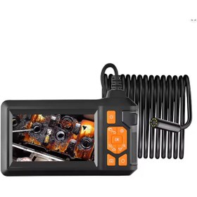 Resim Light up Ekranlı 3 Kameralı 10 Mt Hafıza Kart Destekli Sert Kablo Yılan Endoskop Kamera 8 Mm 4.3 Inc 