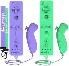 Resim KDYGPDCT 2 Pack Wii Remote with Nunchuck,Wii Controller with Build in Motion Plus and 2 Nunchucks Compatible with Nintendo Wii/Wii U 
