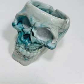 Resim Seramik Kurukafa Elişi Tekparça Küllük 8 CM 