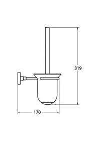 Resim Lara Antik Paslanmaz Zamak Cam Hazneli Tuvalet Fırçası Antik 
