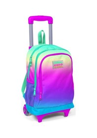 Resim Coral High Pembe Yeşil Mavi Kız Çocuk Çekçek Çanta Seti - Işıklı Tekerlekler 