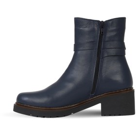 Resim Bueno Shoes Lacivert Deri Kadın Topuklu Bot 
