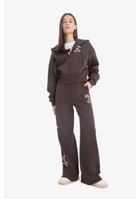 Resim Defacto Coool Oversize Geniş Kalıp Kapüşonlu Sırt Baskılı Fermuarlı Sweatshirt E9583ax25wnbn258 Kahve 